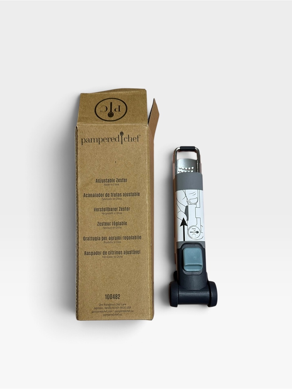 Pampered Chef Adjustable Zester - Black/Gray/Tan